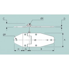 Charnière à graisseur 149x65mm inox
