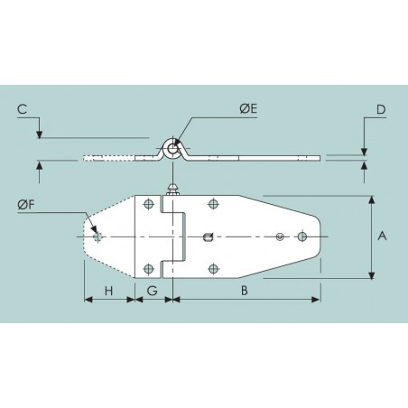 Charnière à graisseur 149x65mm inox