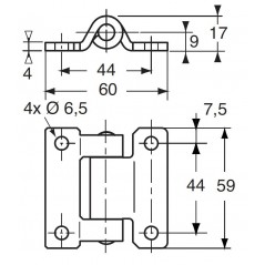 charnière inox 30X180°