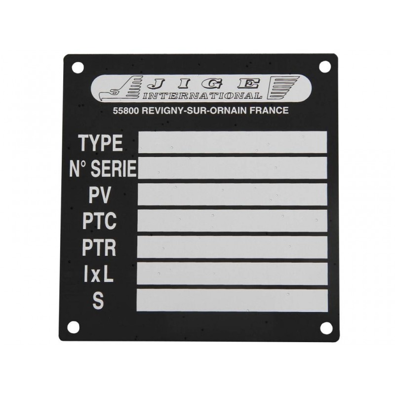 Plaque de tare