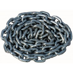 Chaine acier D10 calibrée zinguée blanc longueur 2m