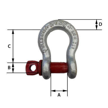Manille lyre 3.25t  galvanisée 5/8