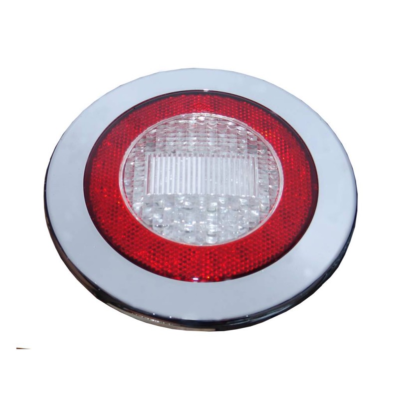 Feu arrière rond recul + catadioptre 24V à Led