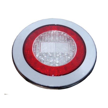 Feu arrière rond recul + catadioptre 24V à Led
