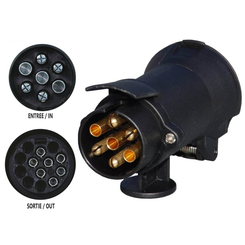 Adapteur 7 vers 13 broches  12V compact