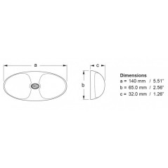 Eclaireur à Led rouge 12/24V intérieur compartiment