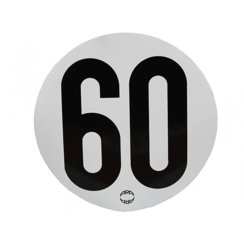 Disque limitation de vitesse adhésif. 60
