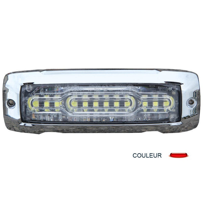 Feu de balisage plat à Led rouge 12/24V