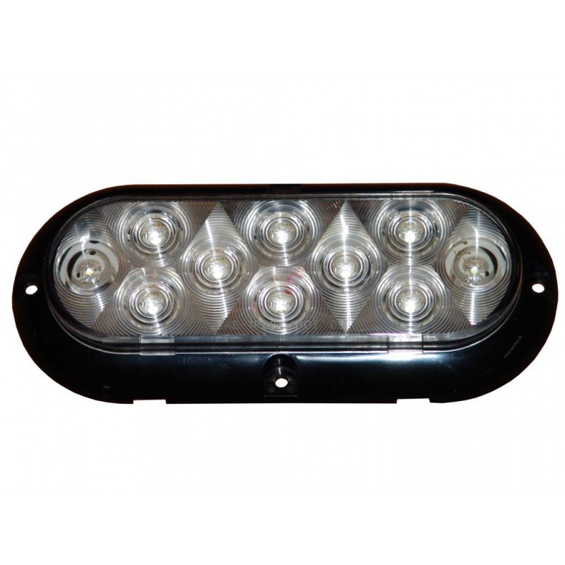 Feu périphérique oval blanc12/24V à Led  "PET"