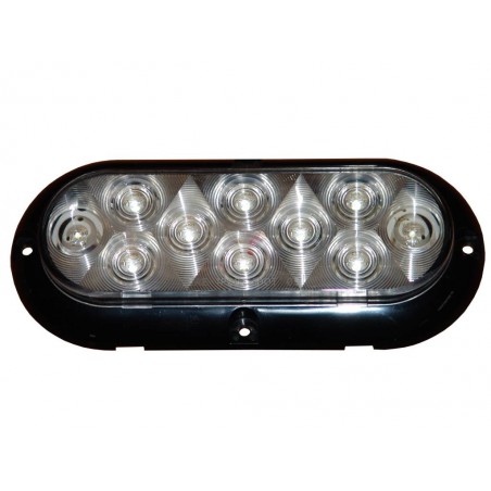Feu périphérique oval blanc12/24V à Led  "PET"