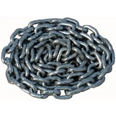 Chaine acier D10 calibrée zinguée blanc longueur 4m